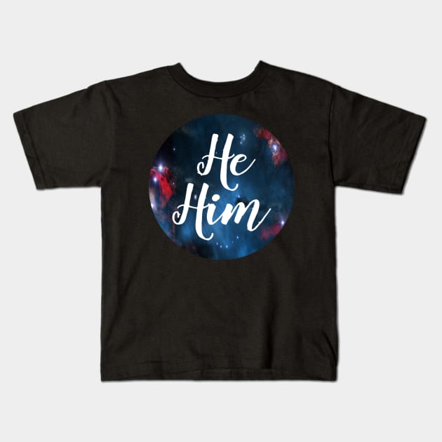 He/Him Kids T-Shirt by SJAdventures